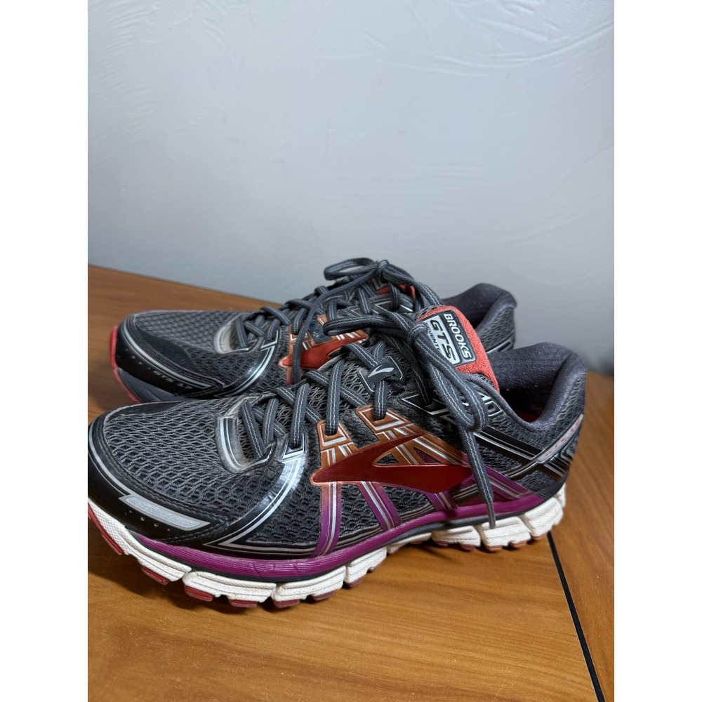 Brooks Adrenaline GTS 17 Shoes Women 10.5 B Gray Running Comfort Walking Sneaker